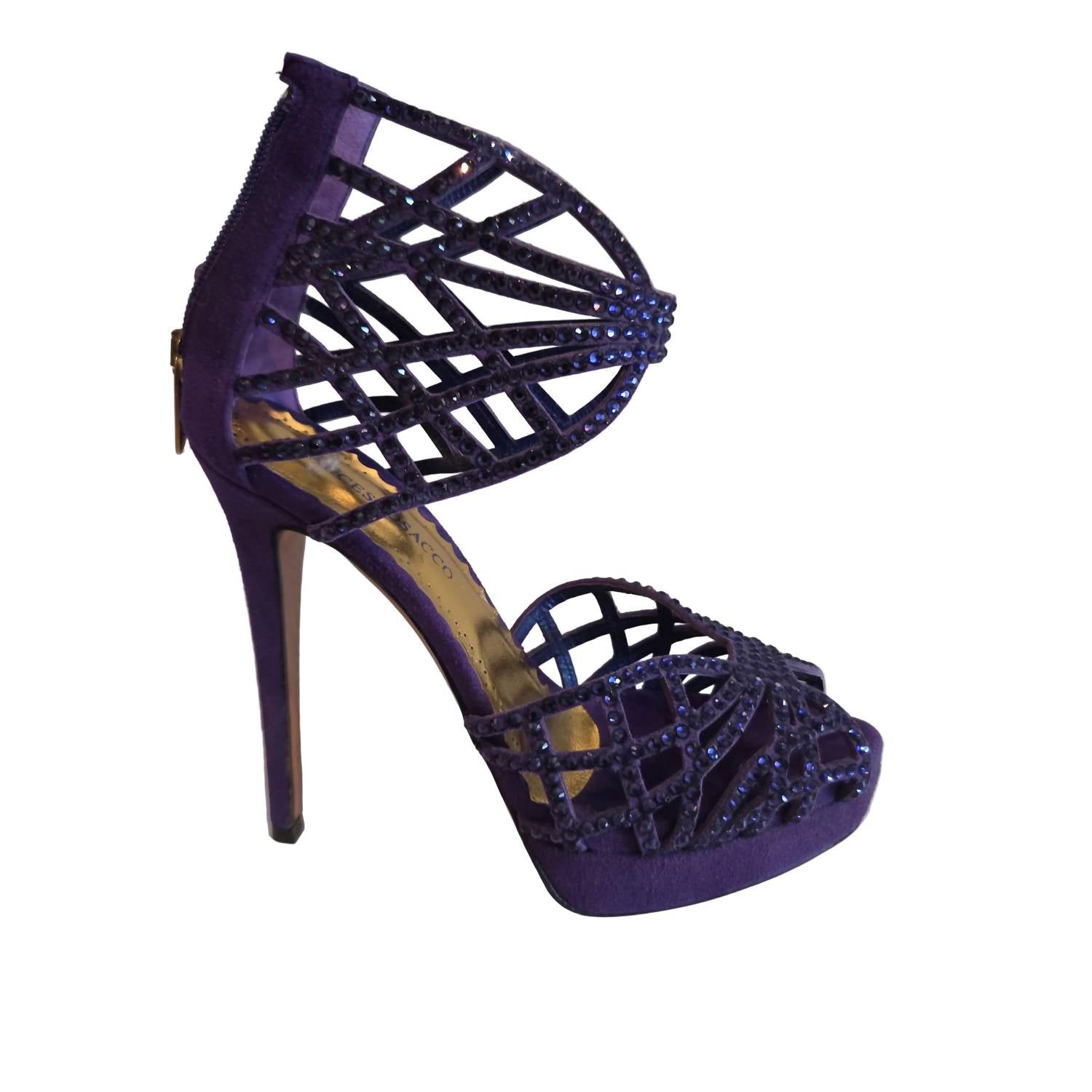 FRANCES COSACCO Women's Stilettos Open Toe Heel in purple - women's heels