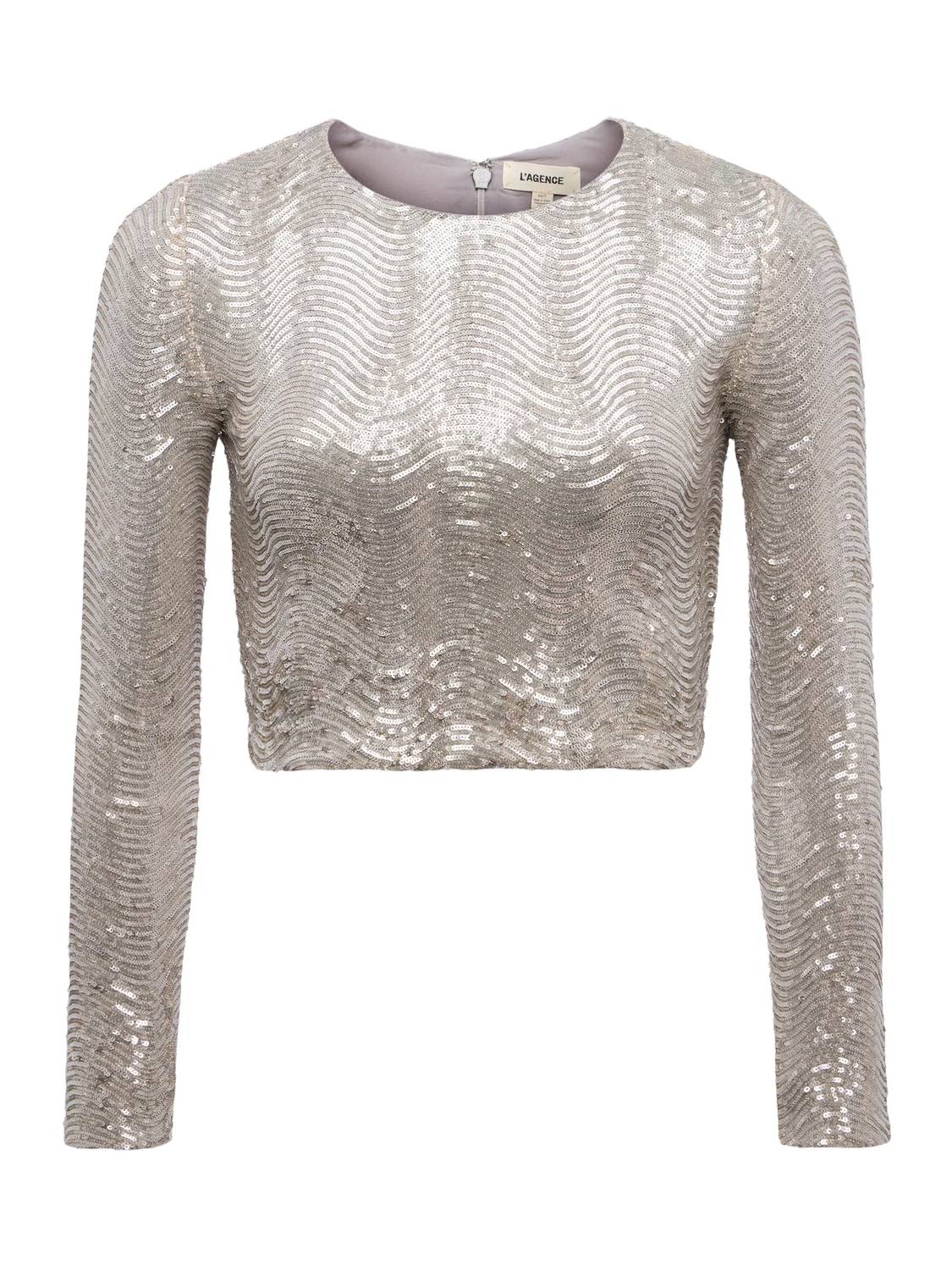 L'Agence - Rogan Sequin Cropped Top