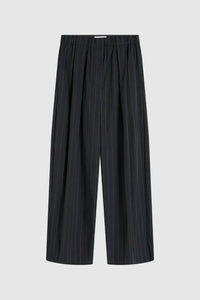 St. Agni RELAXED PLEAT PANTS in ink stripe - women's pants - view 5
