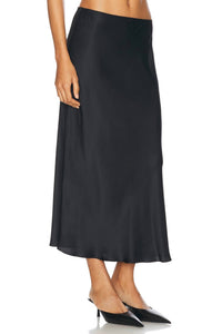 SABLYN Miranda Scallop Trim Bias Cut Pull On Midi Skirt in black - women's skirt - view 6