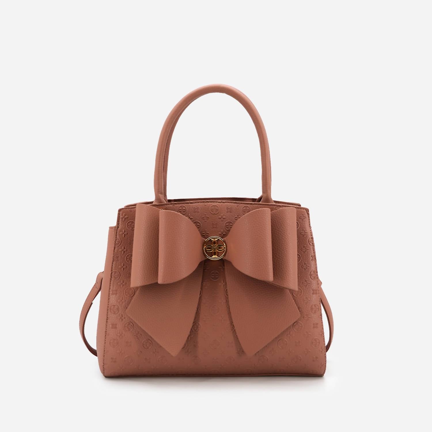 Like Dreams - Women's Crossi Elegance Large Bow Vegan Leather Satchel