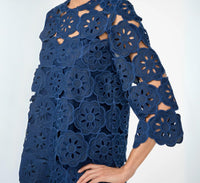 Trina Turk Kabosu Top in indgo - women's blouse - alternate view