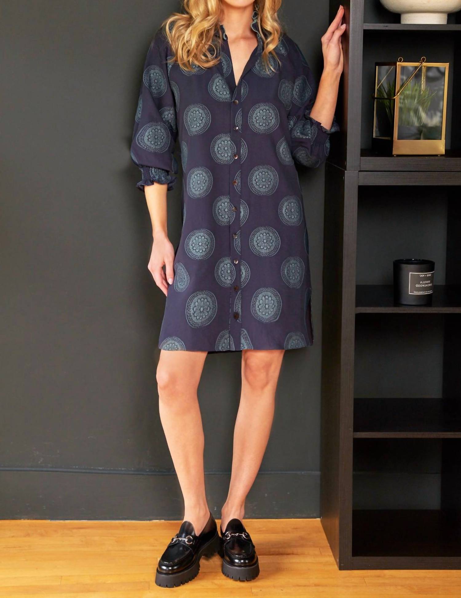 Finley - Mallory Medallion Jacquard Shirt Dress