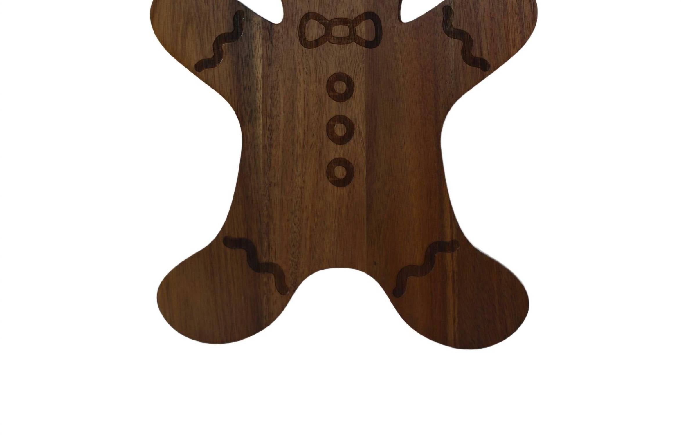 Creative Gifts International - Gingerbread Man Acacia Wood Board - 15" x 11.5"