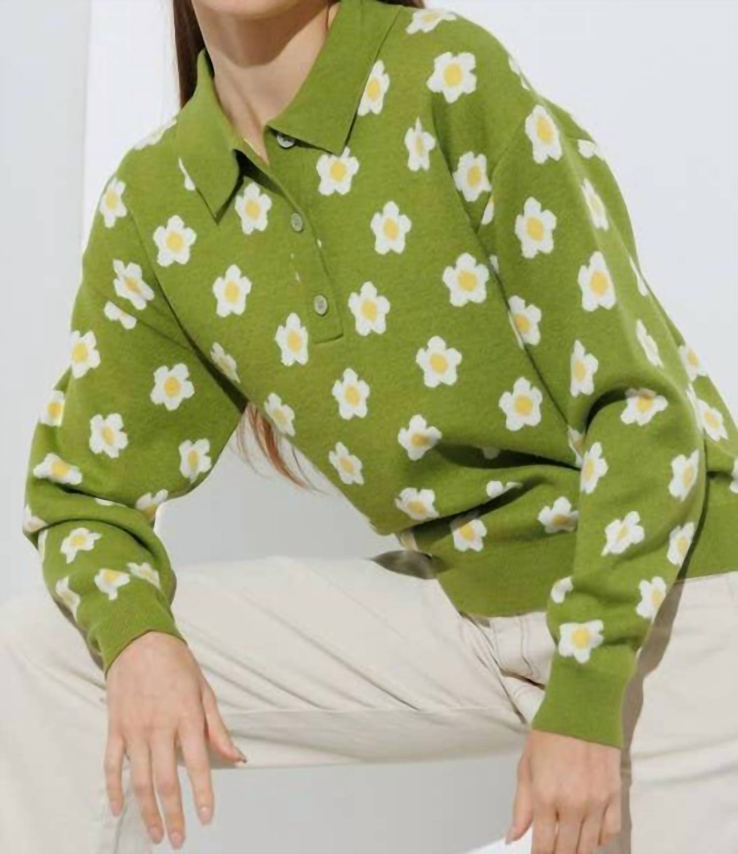 Polagram - Far Out Floral Sweater Top