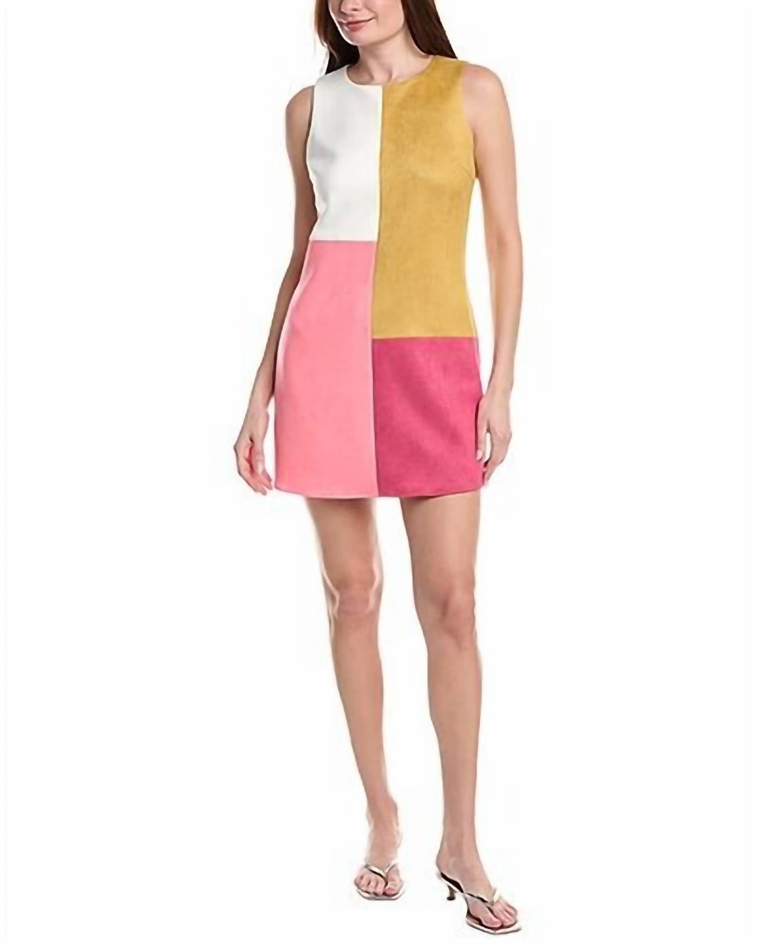 Flora Bea Ellis Mini Dress in color block - women's dress