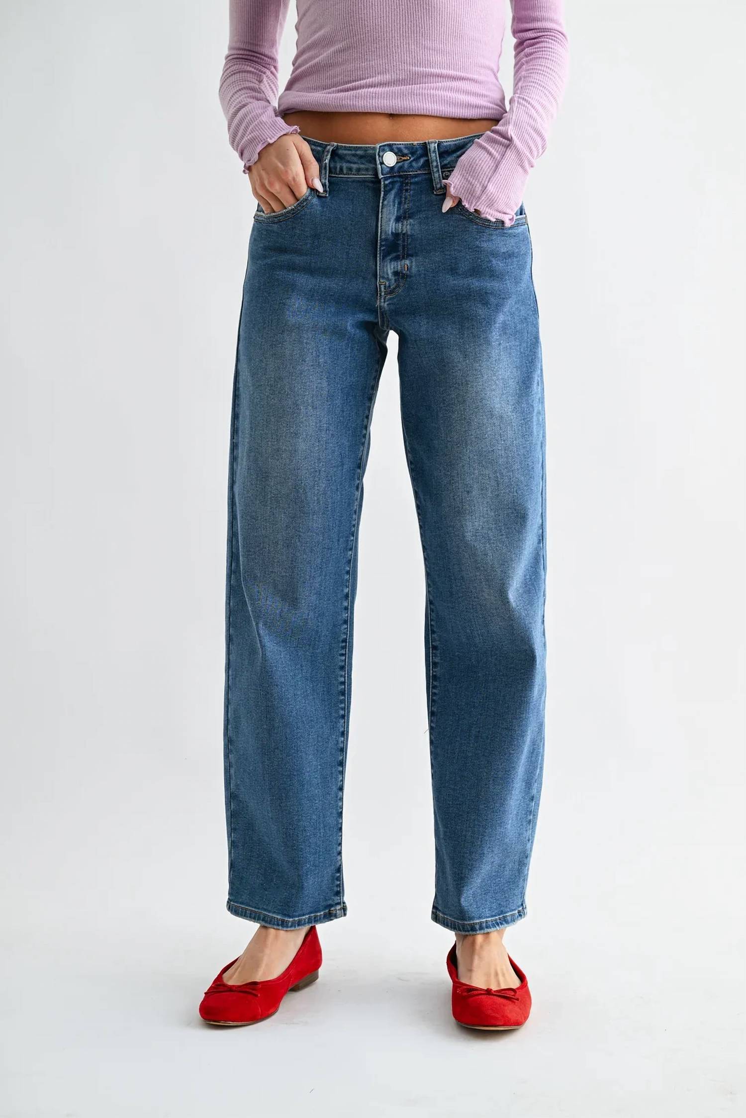 Just Black Denim - Bowed Straight Leg Jean