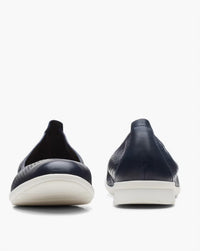 Clarks Women's Jenette Ease Ballet Flat in navy leather - women's flats - view 5