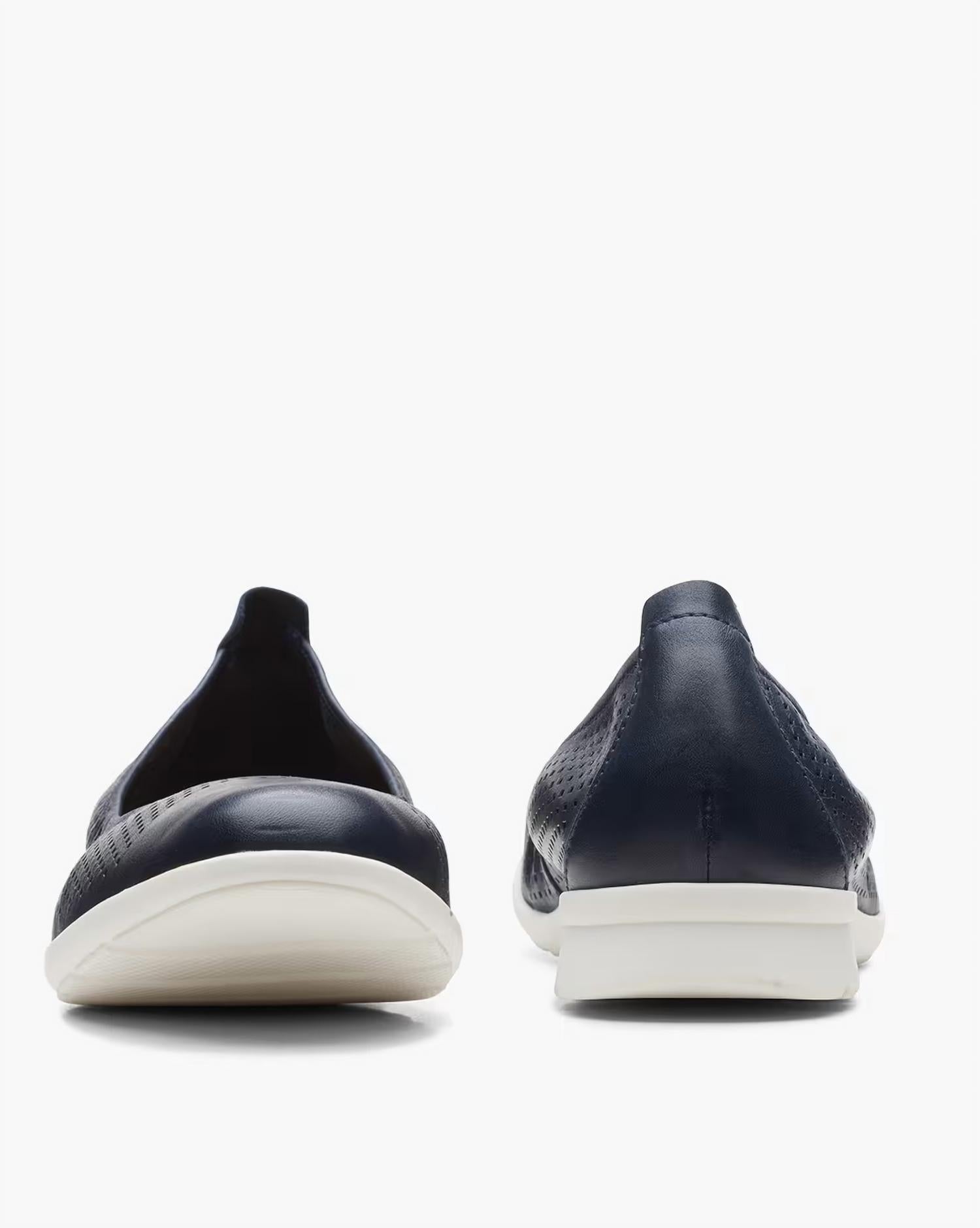 Clarks Women's Jenette Ease Ballet Flat in navy leather - women's flats - view 5