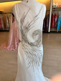 Jacqueline Exclusive - Women's Sleeveless Fit And Flare Charmeuse Bridal Gown