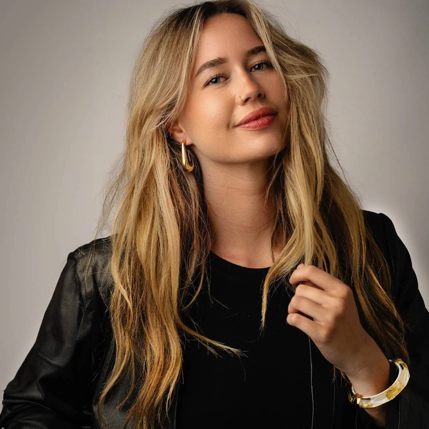 Gold & Honey - Women's Drop Hoop Earrings