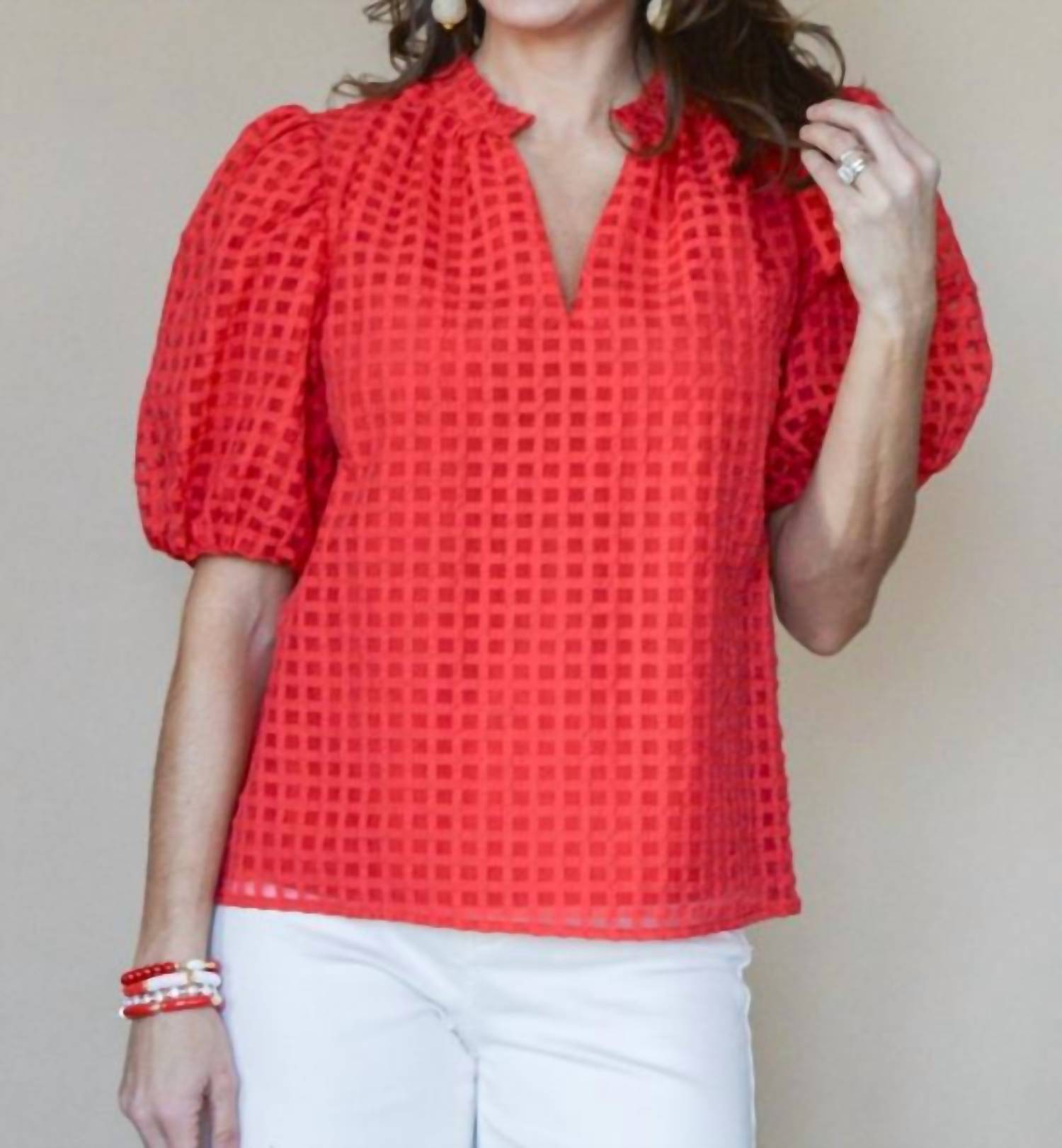 Sugarlips - Poppy Fields Puff Sleeve Top
