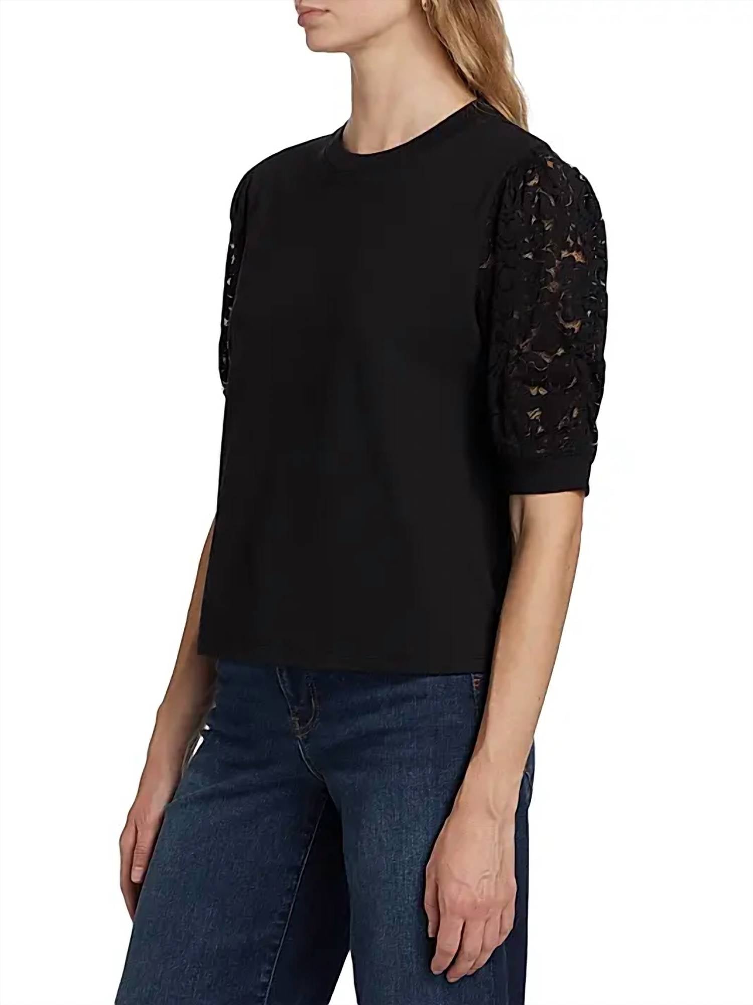 Frame - Frankie Lace Sleeve Tee