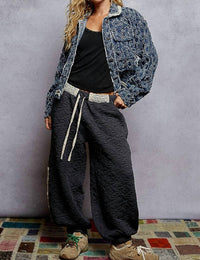 Pol - Long Sleeved Textured Woven Denim Jacket