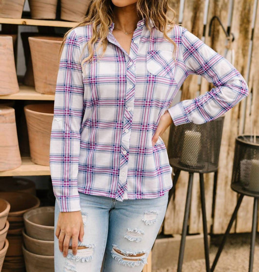 Happy Plaid Button-Down Shirt