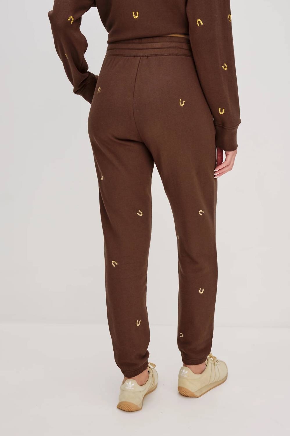 Rails Women's Kingston Sweatpants in horseshoes brown - women's pants - detail view