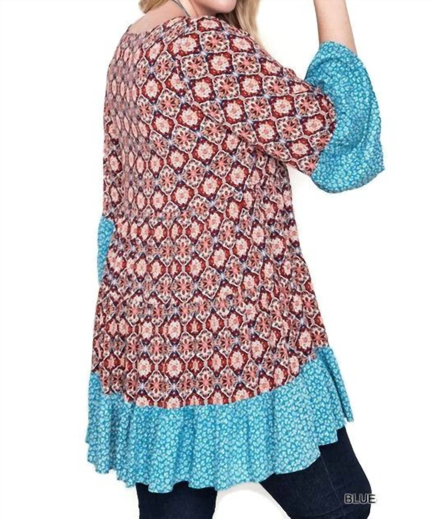 Kori - Floral Bell Sleeve Peasant Top