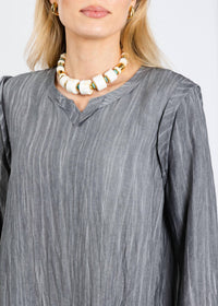 Ozai N Ku Aida V-neck Tunic in grey - women's shirt - view 4