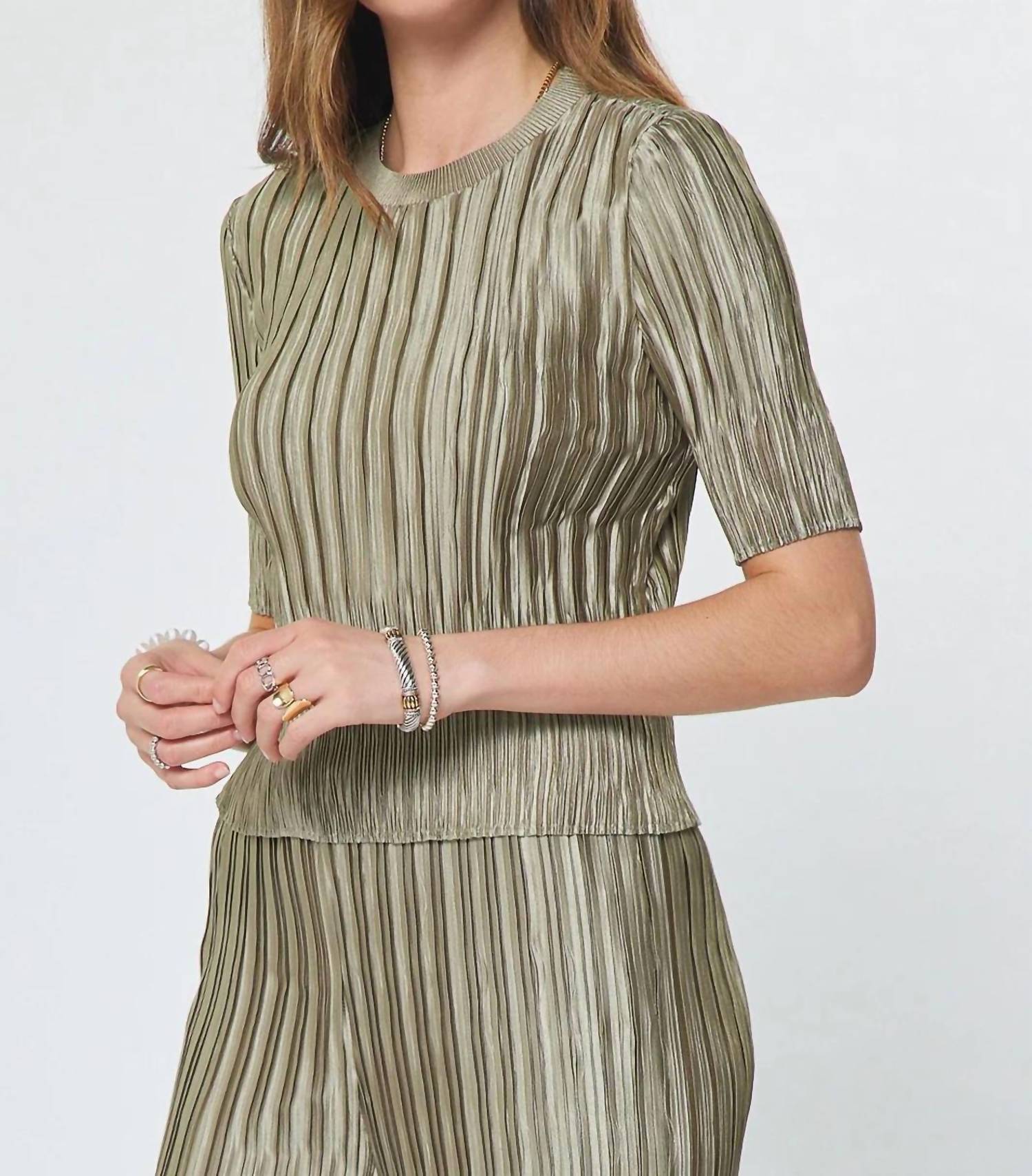 Current Air - Tanya Pleated Short Sleeve Top