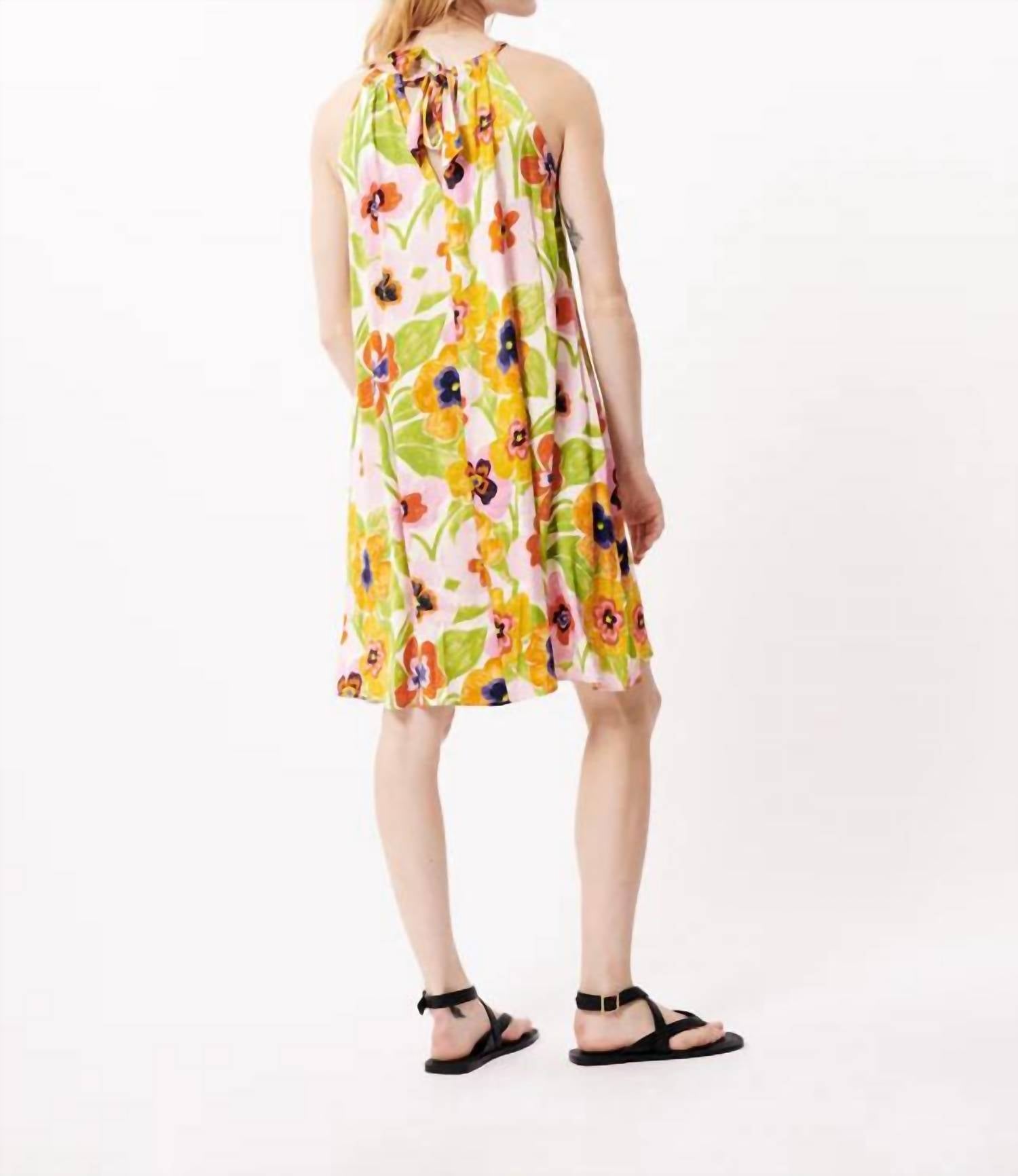 FRNCH Women's Alisier Woven Dress in spicy garden cream - women's dress - detail view