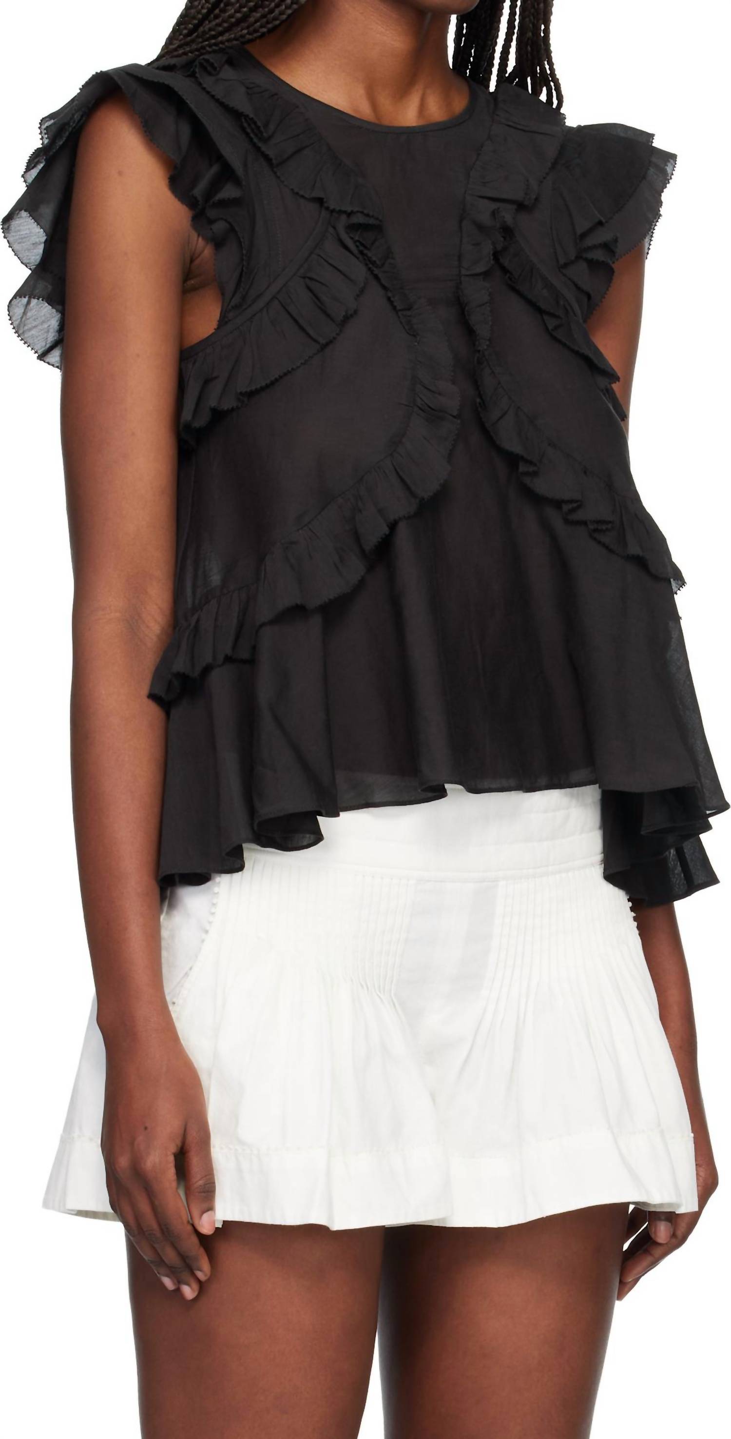 ISABEL MARANT Nalou Blouse in black - women's blouse - detail view