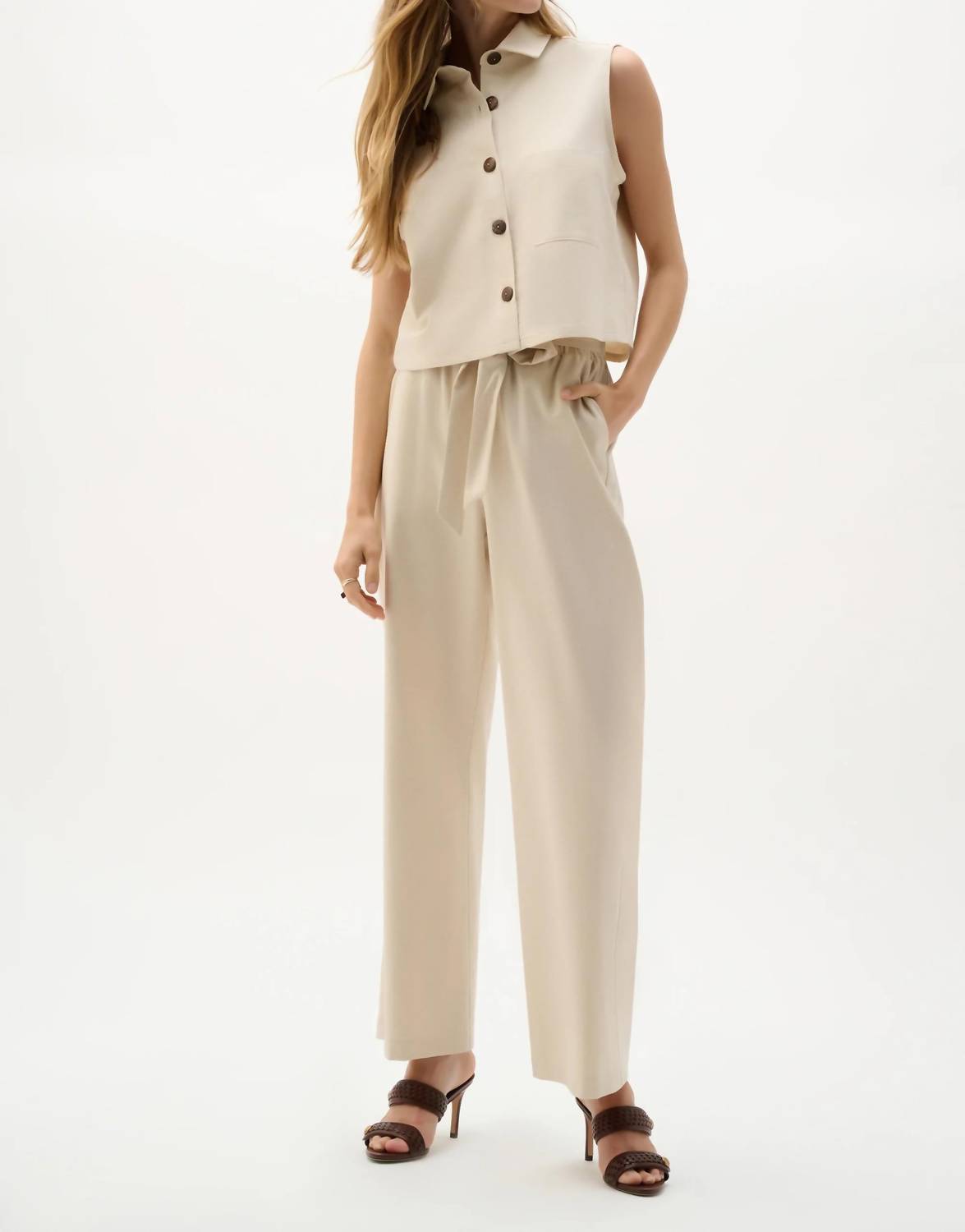 Joseph Ribkoff - Linen Sleeveless Straight Shirt Top
