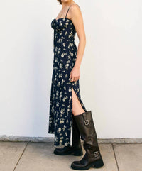 Dress Forum - Dancing Moon Front Tie Slit Maxi Dress