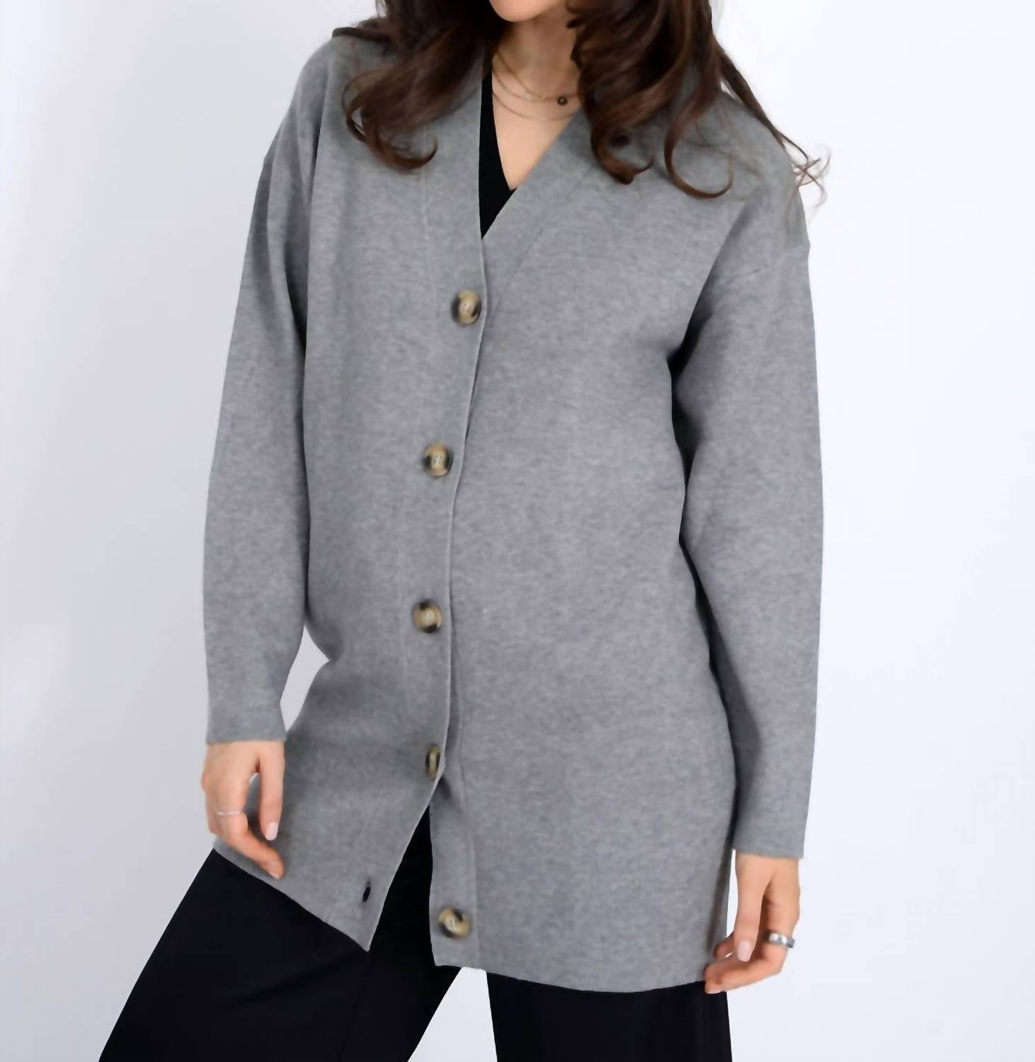 RD Style Abella Long Cardigan in grey - women's cardigan - view 4