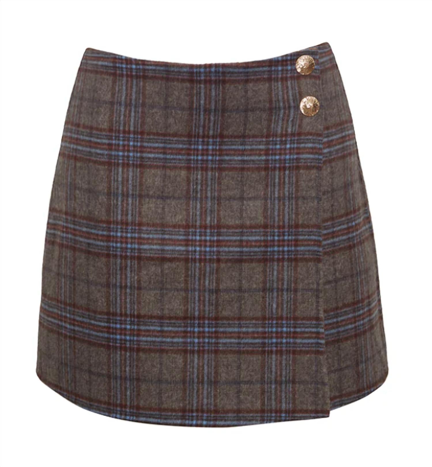 Cara Cara - Kitty Plaid Wrap Skirt