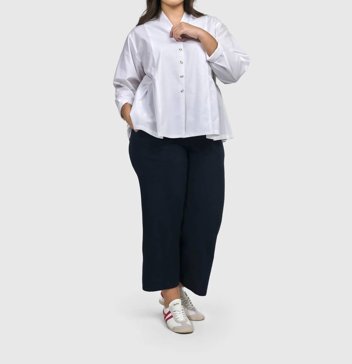 ALEMBIKA Addison Peplum Blouse in white - women's blouse - view 8