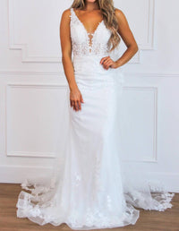 Cinderella Divine - Love Of A Lifetime Lace Nude Illusion Wedding Dress