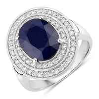 Diana M Jewels Women's Oval Natural Sapphire Fashion Ring (4.82 Ct) - Statement in 14k white gold - women's jewelry