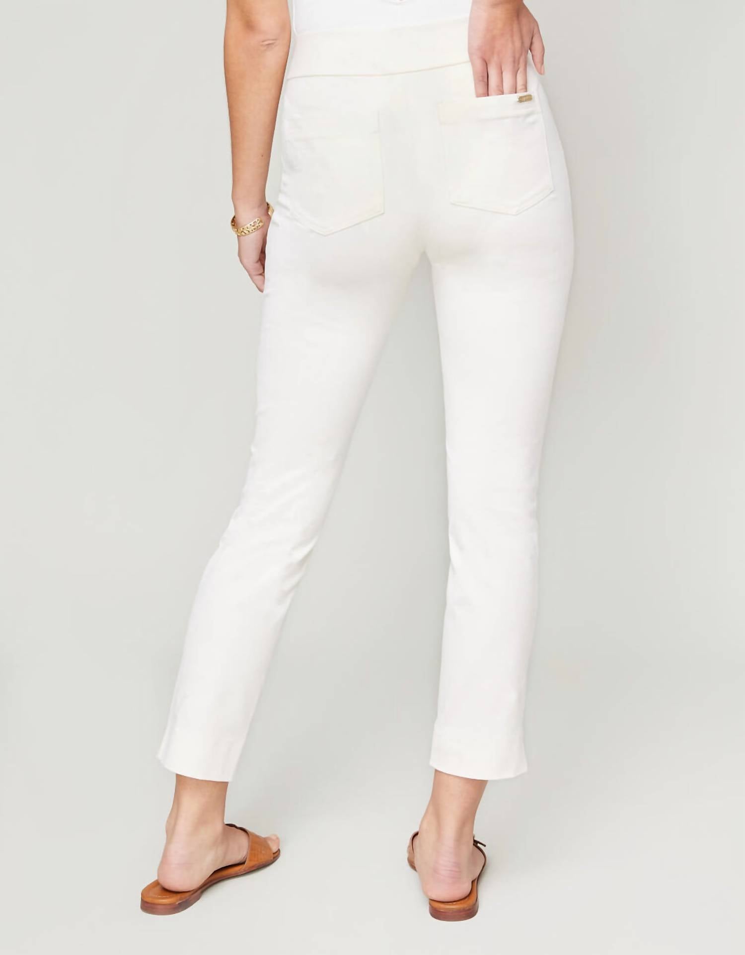 spartina 449 Maren Pull-on Pant in butter cream - women's pants - detail view