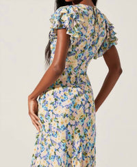 Astr - Celestine Floral Flutter Sleeve Maxi Dress