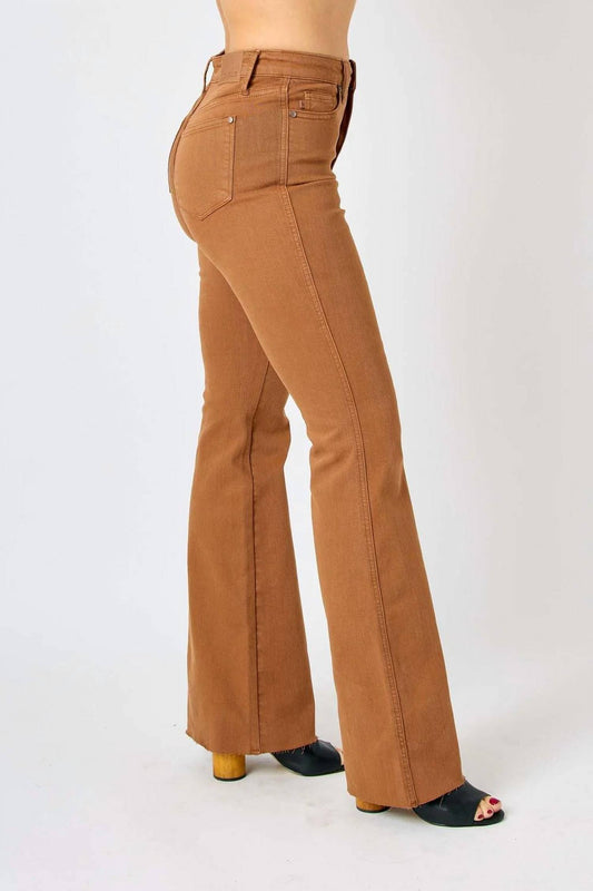 Judy Blue - High Waist Tummy Control Garment Dyed Flare Jeans