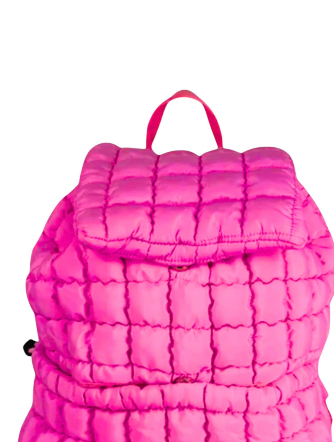 Lil Darlings Women's Puffer Backpack in hot pink - women's bag - detail view