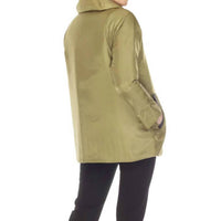 Terra Reversible Zip Up Hooded Coat in olive - women's jacket - view 4