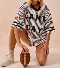 Gameday Couture - A-team Striped Game Day Top