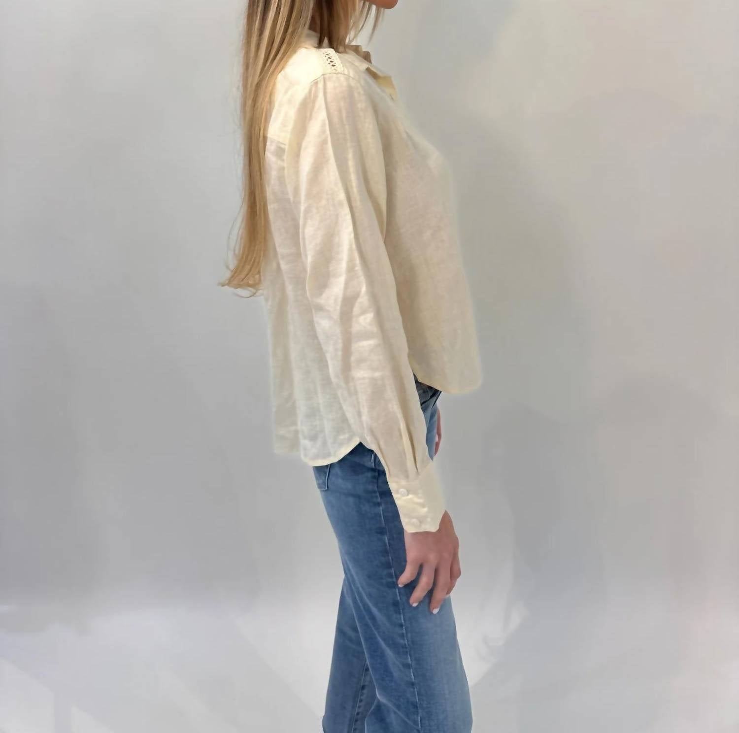Splendid - Stella Linen Trim Button Down Shirt