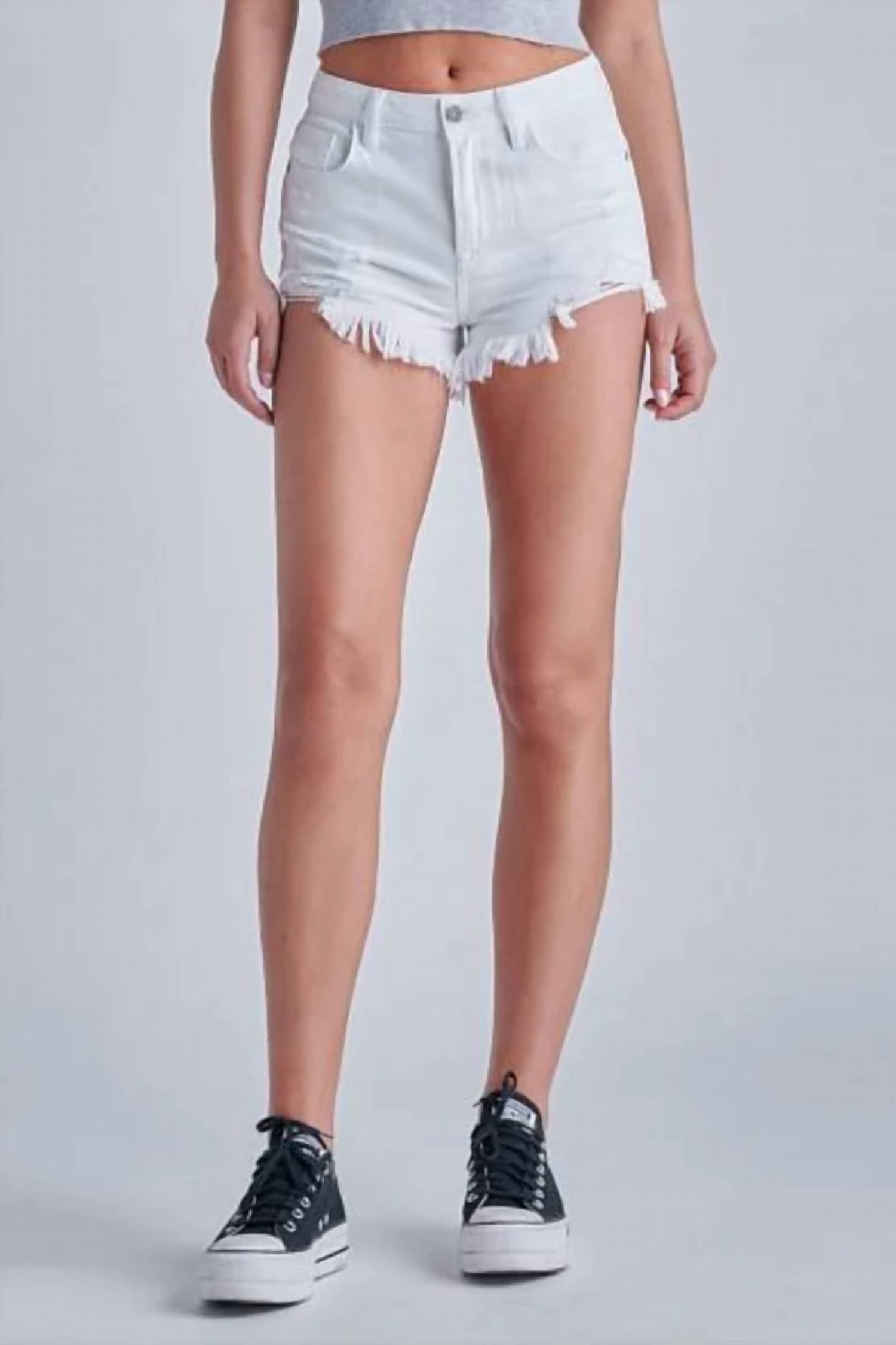 Hidden - Finn High Rise Distressed Jean Shorts