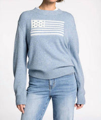 Thread & Supply Allegiance Wool Blend Sweater in heather blue - women's sweater