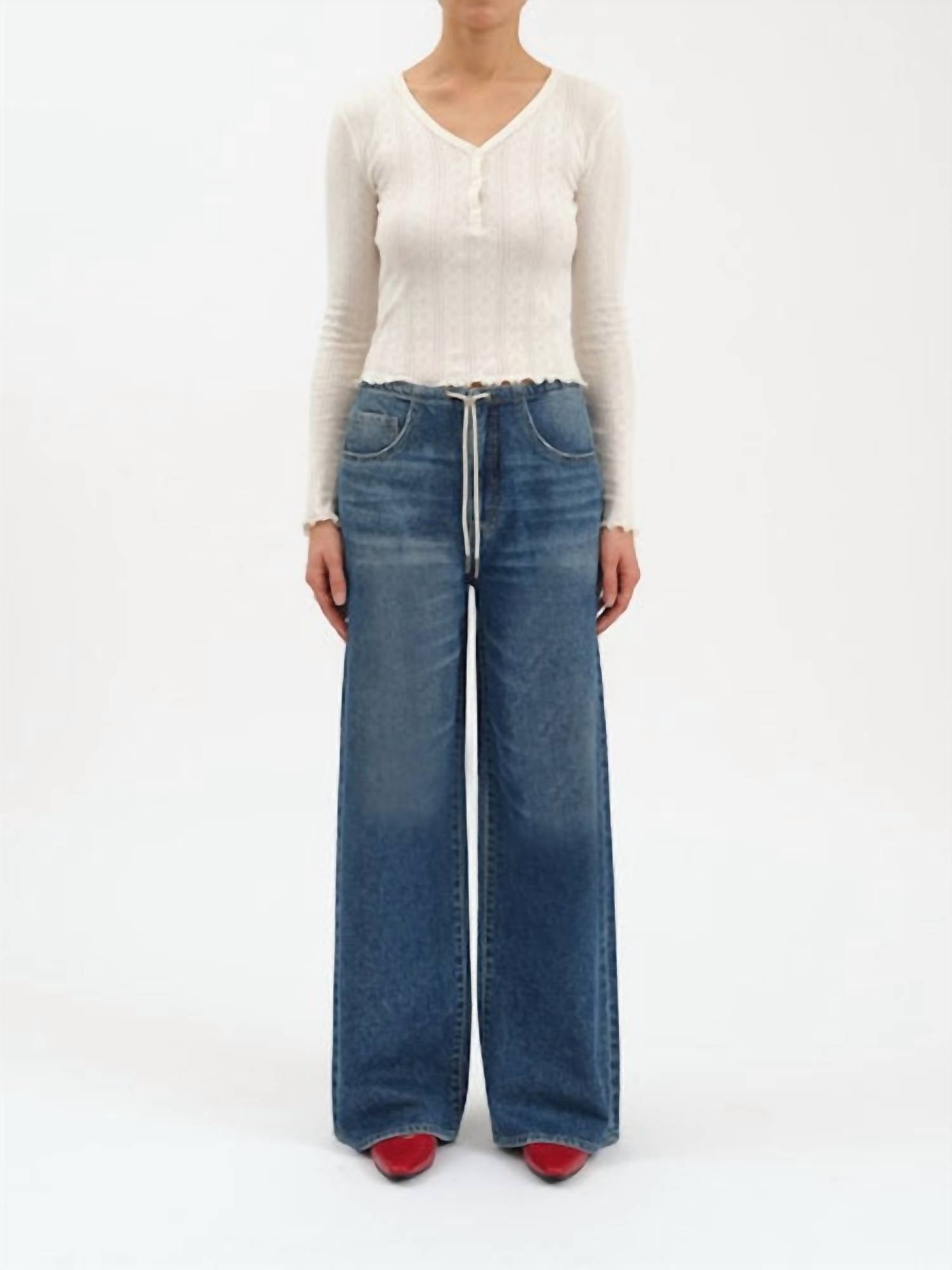 DAZE Madison Wide Leg Jean in vintage blue - women's pants