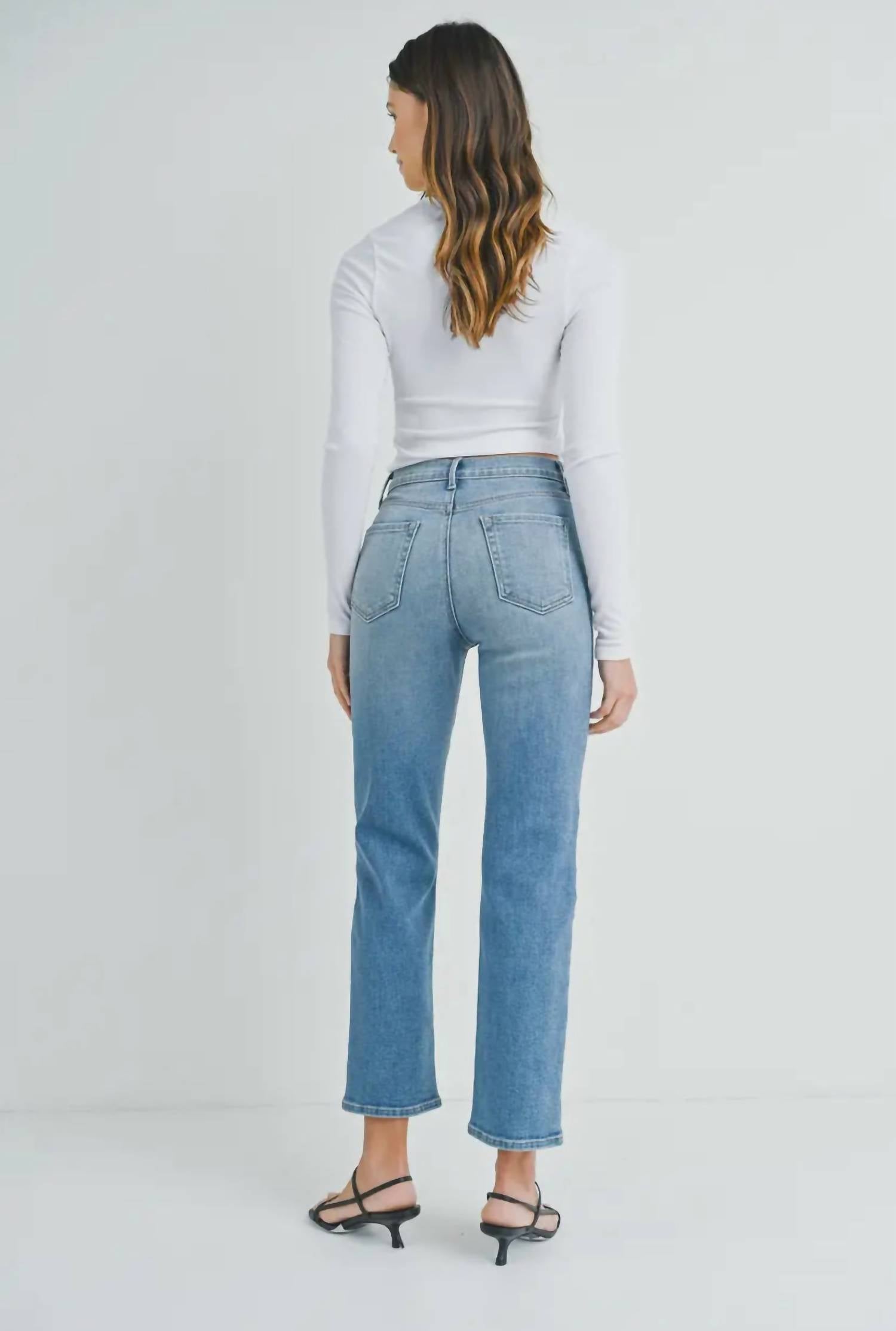 Just Black Denim - Denim High Rise Crop Straight Jeans