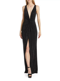 Ramy Brook - Rosalyn Studded V-neck Gown