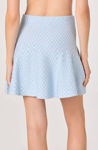 ASTR Malvie Sweater Skirt in lue plaid - women's skirt - alternate view