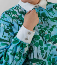 De Loreta - Nopal Button Down Long Sleeve Blouse - Plus
