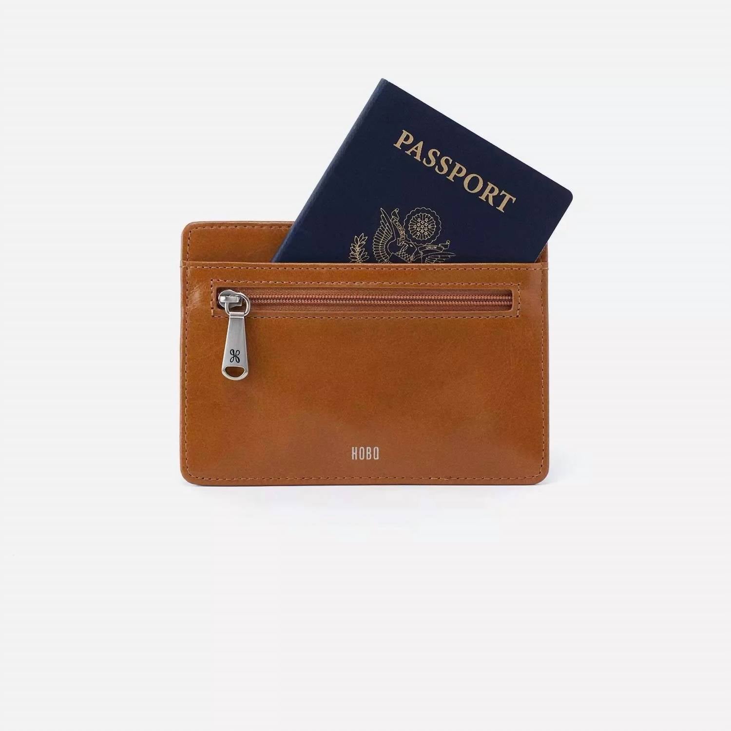 HOBO Women's Euro Slide Card Case in truffle - women's accessory - detail view