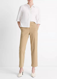 Vince - Avery Mid-rise Italian Stretch-cotton Chino Pants
