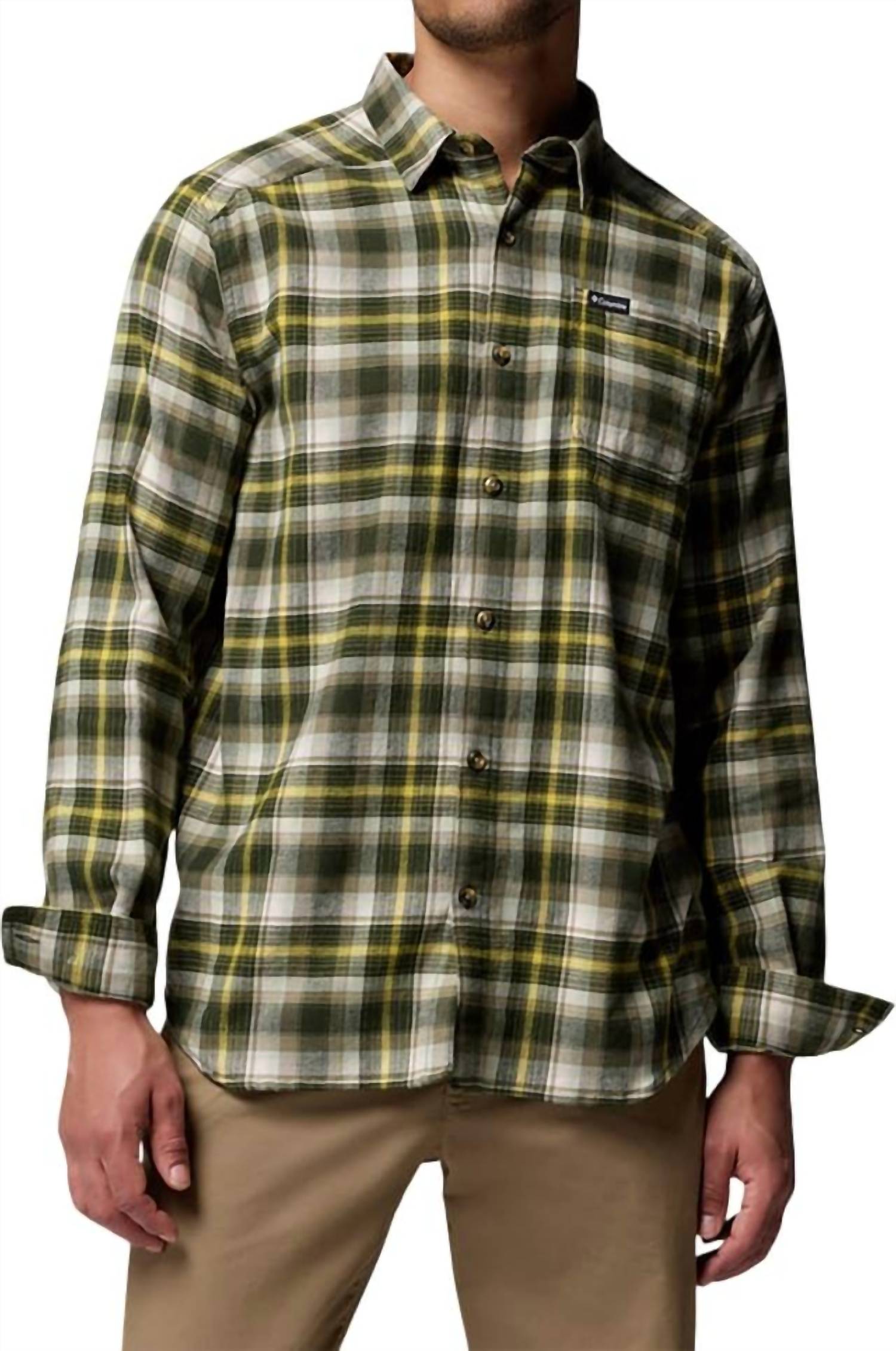 Columbia Cornell Woods Flannel Long Sleeve Shirt in greenscape backland tartan - men's shirt - alternate view