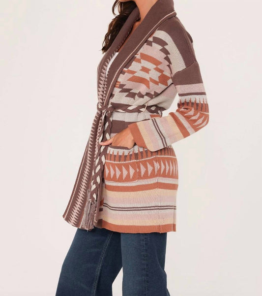 Lovestitch - Sierra Sunset Jacquard Wrap Cardigan